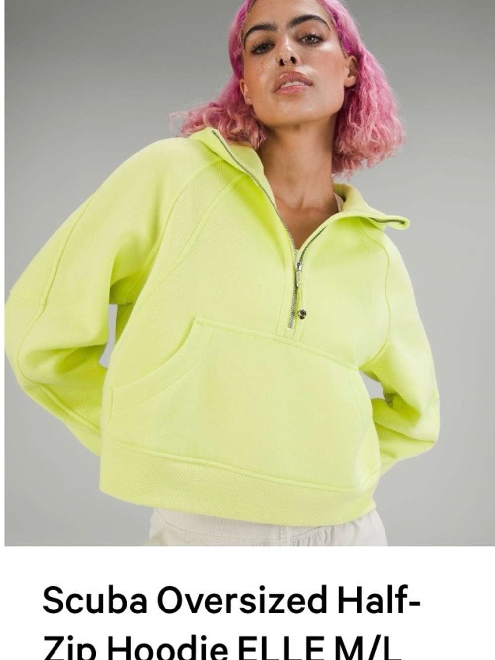 lululemon athletica Half-Zip Scuba Hoodie Electric Lemon 🍋